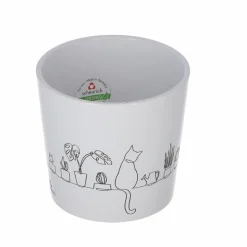 Übertopf 'Catview' weiß 13 x 12 cm