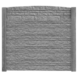 Betonzaunbogenplatte 'Standard Fels' 200 x 45 x 3,5 cm grau