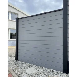 Betonzaunplatte 'Klassik Prestige' betongrau 3,5 x 26 x 184 cm