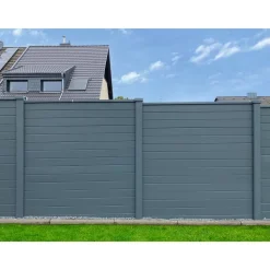 Betonzaunplatte 'Klassik Prestige' betongrau 3,5 x 26 x 184 cm
