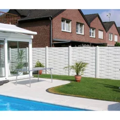 Betonzaunplatte 'Standard Flecht' 200 x 38,5 x 3,5 cm grau