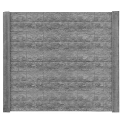 Betonzaunplatte 'Standard Casa Borsika' 200 x 38,5 x 3,5 cm grau