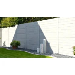 Betonzaunplatte 'Standard Prestige' glatt 200 x 38,5 x 3,5 cm grau