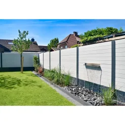 Betonzaunplatte 'Standard Prestige' glatt 200 x 38,5 x 3,5 cm grau