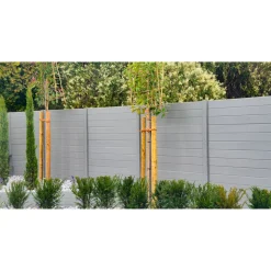 Betonzaunplatte 'Standard Prestige' glatt 200 x 38,5 x 3,5 cm grau