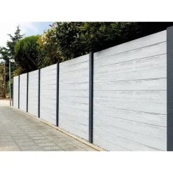 Betonzaunplatte 'Standard Prestige' 200 x 38,5 x 3,5 cm grau