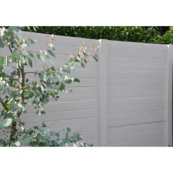 Betonzaunplatte 'Standard Timber' 200 x 38,5 x 3,5 cm grau