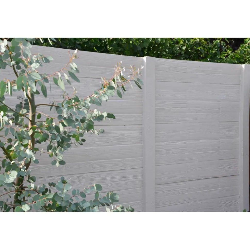 Betonzaunplatte 'Standard Timber' 200 x 38,5 x 3,5 cm grau
