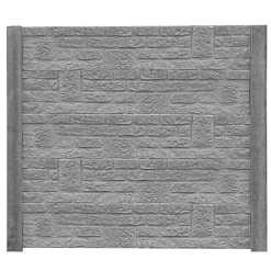 Betonzaunplatte 'Standard Romania' 200 x 38,5 x 3,5 cm grau