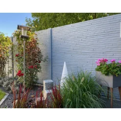 Betonzaunplatte 'Standard Toscana' 200 x 38,5 x 3,5 cm grau