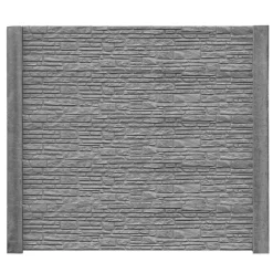 Betonzaunplatte 'Standard Montana' Beton/Stahl grau 200 x 38,5 x 3,5 cm