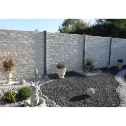 Betonzaunplatte 'Standard Montana' Beton/Stahl grau 200 x 38,5 x 3,5 cm