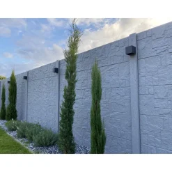 Betonzaunplatte 'Standard Flagstone' 200 x 38,5 x 3,5 cm grau