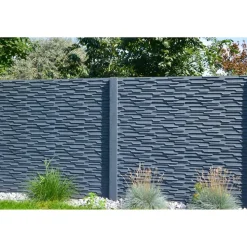 Betonzaunplatte 'Standard Murano' 200 x 38,5 x 3,5 cm grau