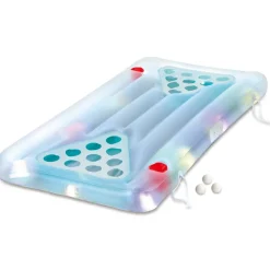 Bierpong Luftmatratze 'Aqua Glow' blau mit LED-Funktion 160 x 84 x 19 cm