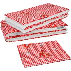 Bierzeltgarnituren-Auflagenset mehrfarbig rot/weiß 240 x 100 cm 3-teilig