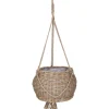 Blumenampel Polyrattan natur/braun rund bauchig Ø 31 x 21/70 cm, mit Polybeutel