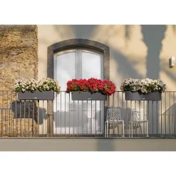 Blumenkasten 'BALCONERA Cottage 80' Kunststoff granitfarben 79 x 19 x 19 cm
