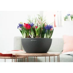 Blumenkasten 'CUBETO Stone 40' graphitschwarz, Komplett-Set