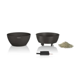 Blumenkasten 'CUBETO Stone 40' graphitschwarz, Komplett-Set