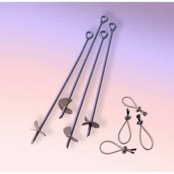 Bodenanker beschichteter Stahl 69 cm 4 Stück