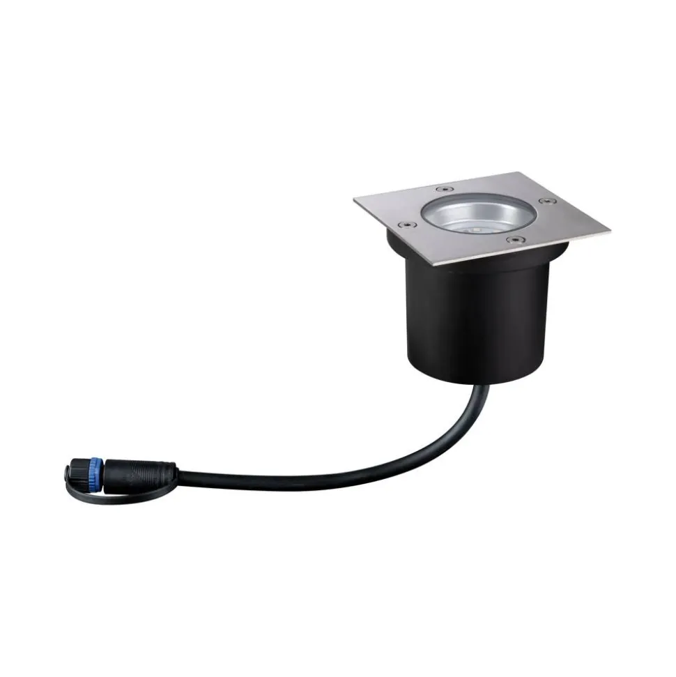 Bodeneinbauleuchte 'Plug & Shine Floor' 10 x 10 cm silbern