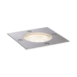 Bodeneinbauleuchte 'Plug & Shine Floor' 10 x 10 cm silbern
