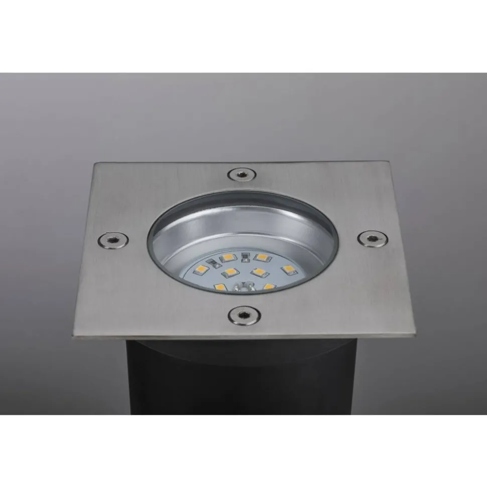Bodeneinbauleuchte 'Plug & Shine Floor' 10 x 10 cm silbern