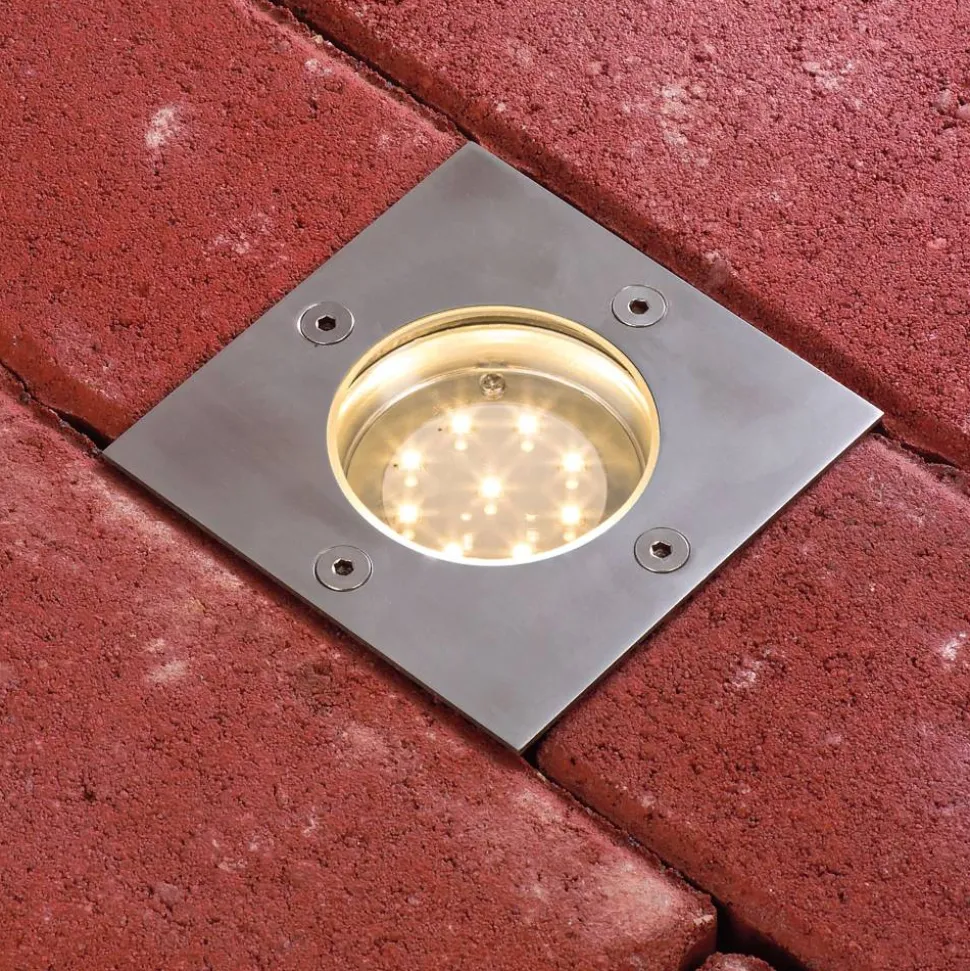 Bodeneinbauleuchte 'Plug & Shine Floor' 10 x 10 cm silbern