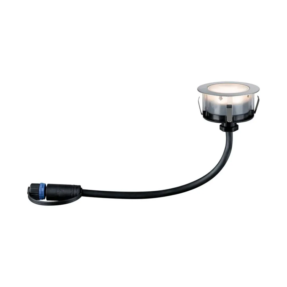 Bodeneinbaustrahler 'Plug & Shine' 50 lm silber Ø 7 cm