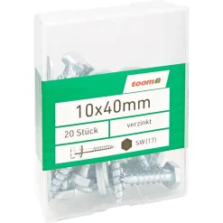 Bodenhülsenset SW17 Stahl 10 x 40 mm 20 Stück