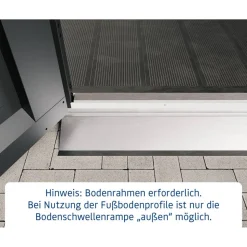 Bodenschwellenrampe 'Euroline' für Gerätehaus mit Einzeltür