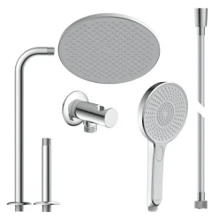 Brause-Komplett-Set 'Karibik' chromfarben/hellgrau, 3 Strahlarten