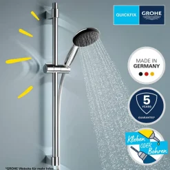 Brausestangenset 'Vitalio Start 110' chromfarben 2 Strahlarten, 60 cm