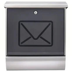 Briefkasten 'Lucca-Set 37130 NI Letter' edelstahlfarben/transluzent anthrazit 38 x 44 x 14,8 cm