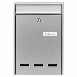 Briefkasten 'Pocket 5871 SI' silbern 21,5 x 31,5 x 7,5 cm