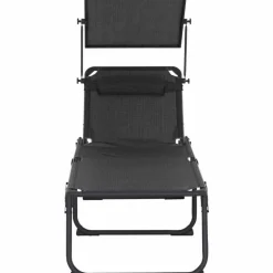 Campingliege 'Comfort' klappbar mit Sonnendach anthrazit 69 x 43 x 200 cm