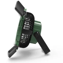 Camping-Ventilator grün mit LED-Licht und Fernbedienung Ø 21,5 cm