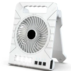 Camping-Ventilator weiß Solarpanel Front-/Seitenleuchten 19 x 25 cm