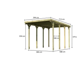 Caravan-Carport 394 x 712 cm Kiefer KDI PVC-Dach