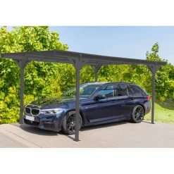 Carport 'Helsinki' mit Flachdach anthrazit Metall 503 x 305 x 232 cm