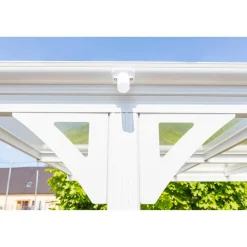 Carport 'Helsinki' mit Flachdach weiß Metall 503 x 305 x 232 cm