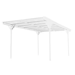 Carport 'Helsinki' mit Flachdach weiß Metall 503 x 305 x 232 cm