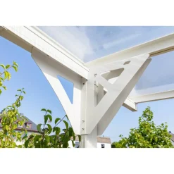 Carport 'Helsinki' mit Flachdach weiß Metall 503 x 305 x 232 cm