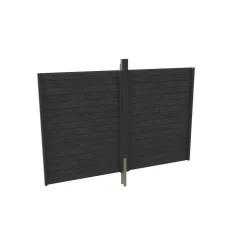 Carport-Rückwand aus Profilschalung 291 x 200 cm schiefergrau