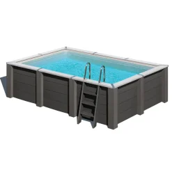 Composite Pool-Set 'Avantgarde Nova' rechteckig grau 455 × 315 × 126 cm, Smart Plug Modul