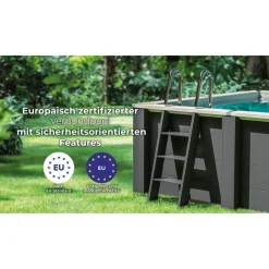 Composite Pool-Set 'Avantgarde Nova' rechteckig grau 455 × 315 × 126 cm, Smart Plug Modul