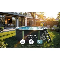Composite Pool-Set 'Avantgarde' grau Ø 410 × 124 cm