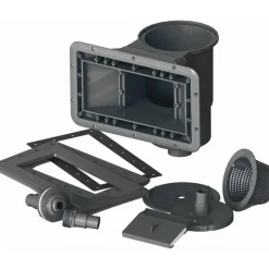Composite Pool-Set 'Avantgarde Nova' rechteckig grau 606 × 326 × 124 cm, mit LED-Strahler und Smart Plug Modul