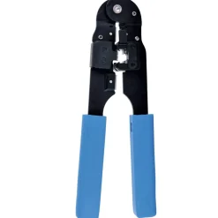 Crimpzange schwarz/blau für Rund- und Flachkabel